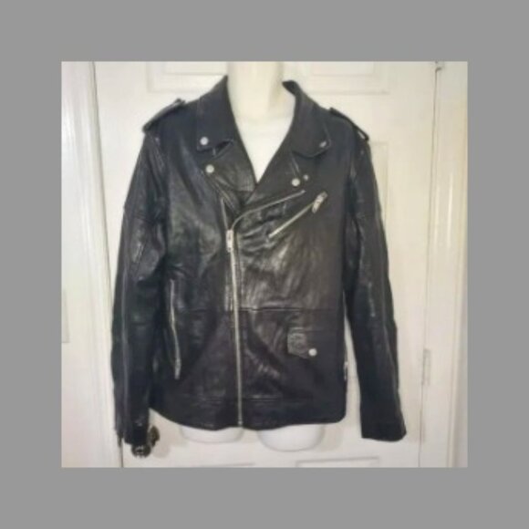 Zara Jackets & Blazers - ZARA SHEEPSKIN LEATHER BIKER JACKET SIZE XXL